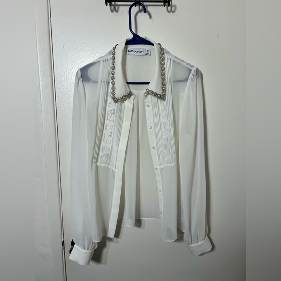 Self-Portrait White Button Up - Picture 5 of 8